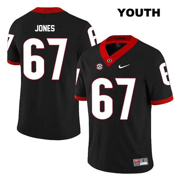 Georgia Bulldogs Youth Caleb Jones #67 NCAA Legend Authentic Black Nike Stitched College Football Jersey HLR4156PM